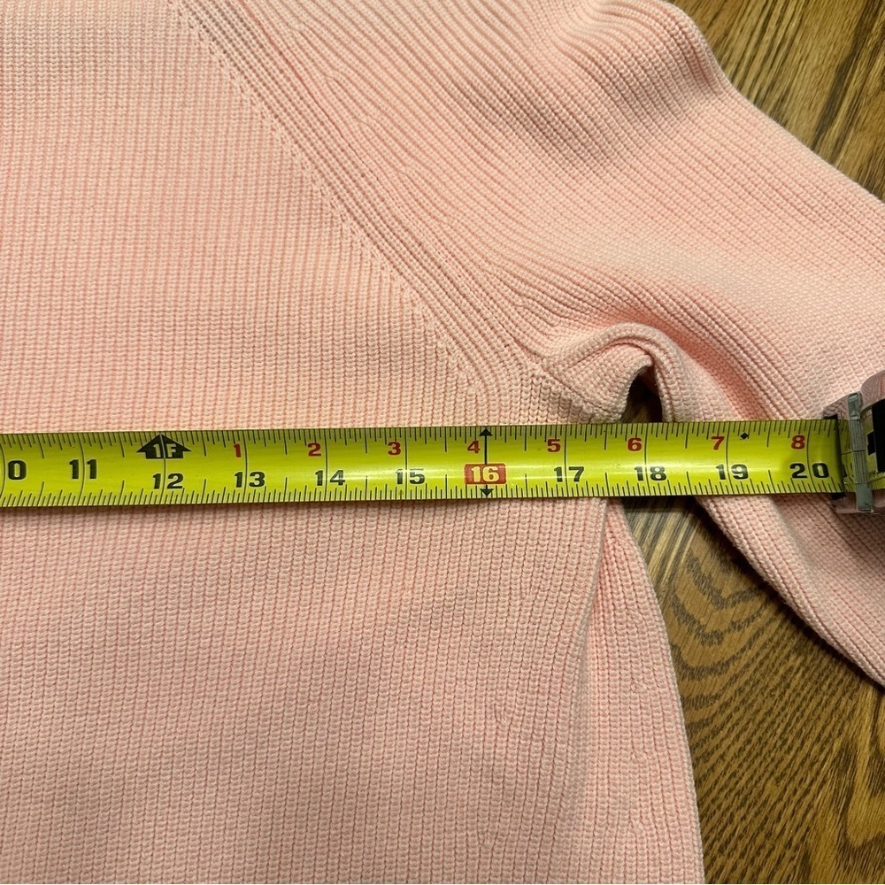 Talbots 100% Pima Cotton Cowl Neck Sweater Pink Ribbed & Knit Size Small - Picture 9 of 10